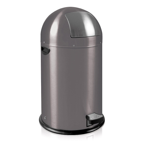 Abfallbehälter mit Metalleinsatz - Trittmechanismus grau