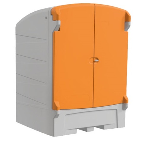 Abgedeckte Kunststoff-Auffangbecken für 4 Fässer / 1 IBC