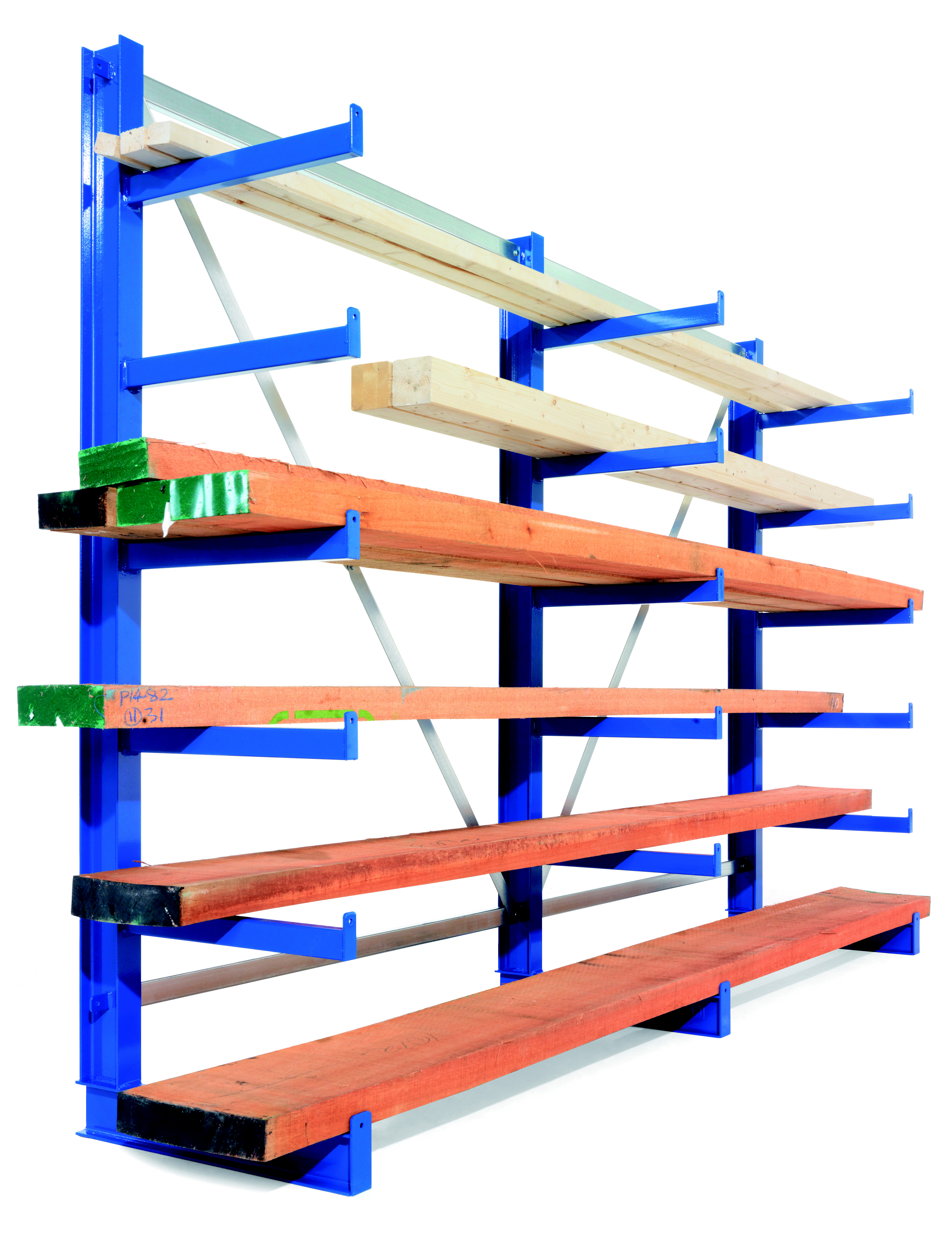 Konsolenregal einseitig - 5 Säulen