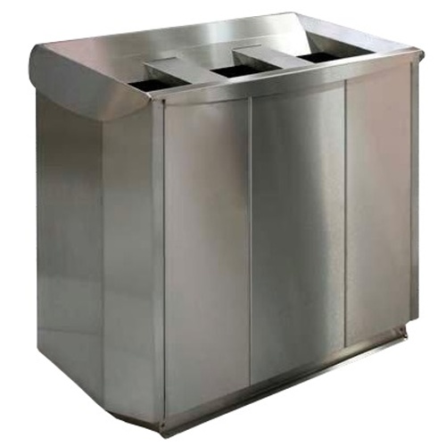 Abfallbehälter TRIPLEX - Edelstahl