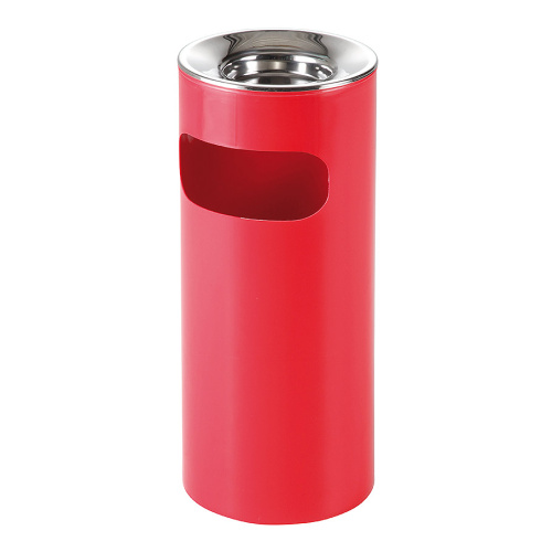 Abfallbehälter mit Aschenbecher - rot 25 l.