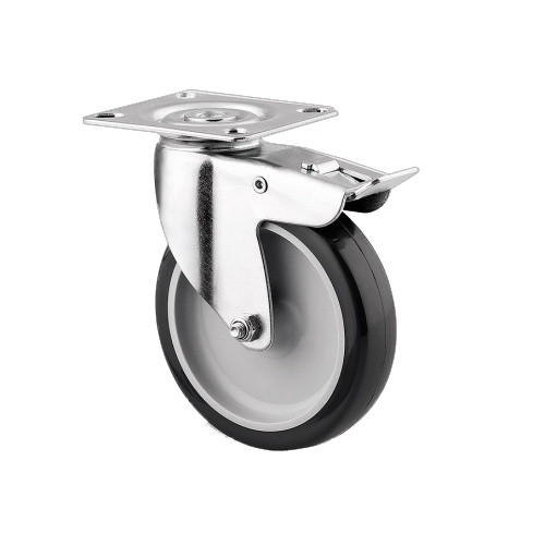 Geräterad mit Befestigungsschrauben und Bremse 75