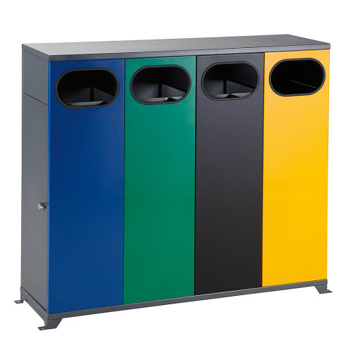 Sortierabfallbehälter aussen - vierfach