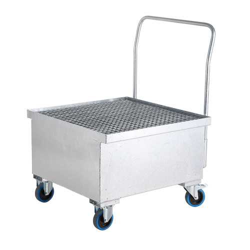 Fahrbare Auffangwanne für ein Fass, verzinkt