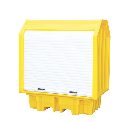 Abgedeckte Auffangwanne für 2 x 200l Fässer