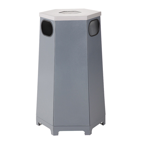 Abfallbehälter aussen Sechskant mit Aschenbecher