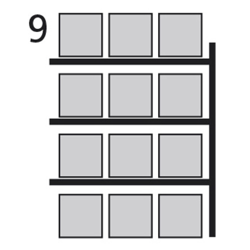 Palettenregal Anbaufeld 2700 x 1100 x 4400 mm 12 Paletten