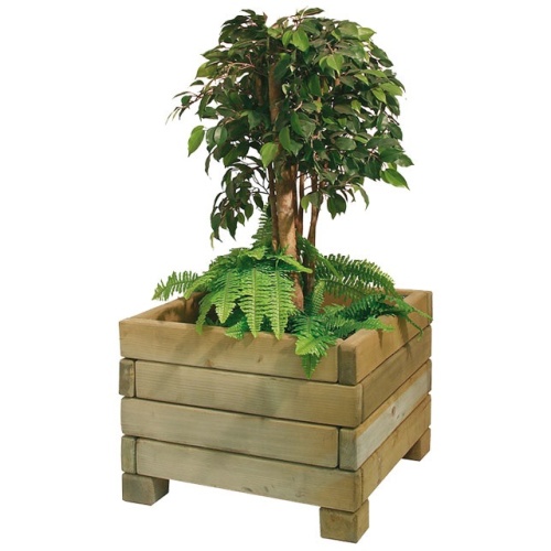 Blumentopf Holz Quadrat MADERA