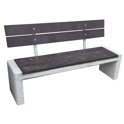Beton-Sitzbank sandgestrahlt mit Rückenlehne CITY