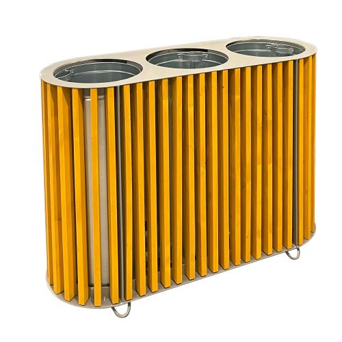 Dreifachkorb Holzkorb 3 x 50 l