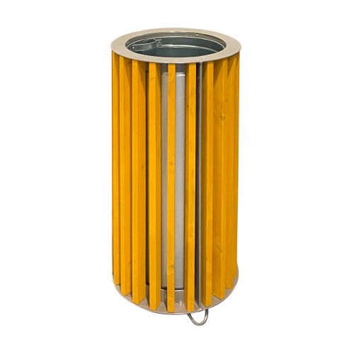 Abfallbehälter aus Holz 50 l - rund