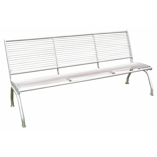 Edelstahlbank mit Rückenlehne - 2 Sitze