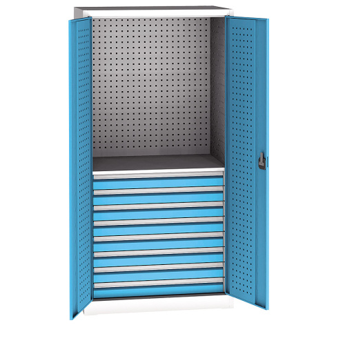 Werkstattschrank universal - 8xSchublade 1/2 perfo