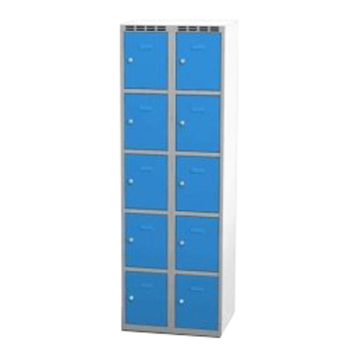 Kleiderschrank mit 10 Fächern - grau/blau