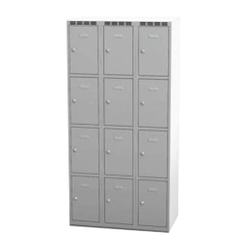 Kleiderschrank mit 12 Fächern - grau