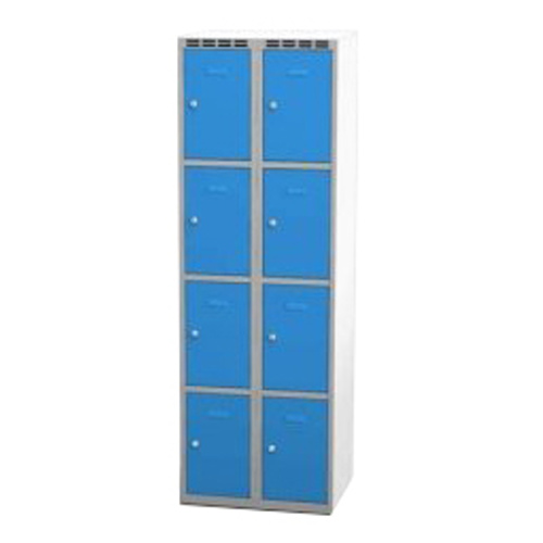 Kleiderschrank mit 8 Fächern - grau/blau