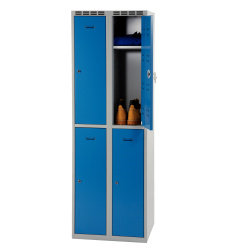 Kleiderschrank getrennt B 600 mm - grau/blau