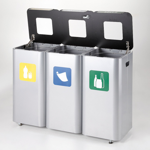 Dreifach-Abfallkorb aussen