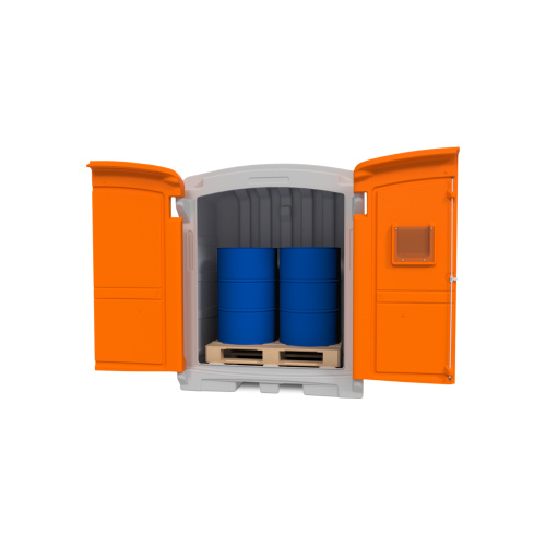 Abgedeckte Kunststoff-Auffangbecken für 2 Fässer