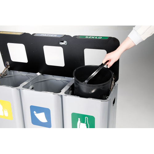 Dreifach-Abfallkorb aussen