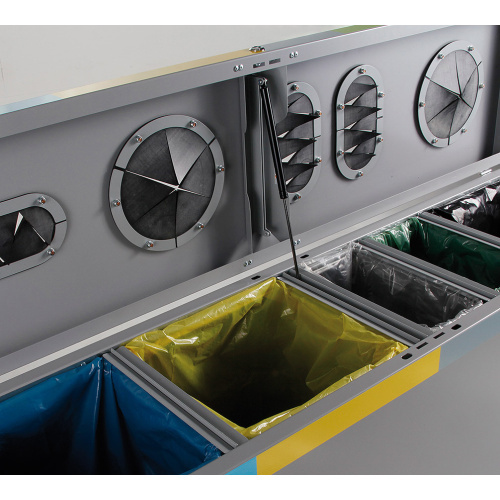 Fünffachabfallbehälter für Sortierabfälle