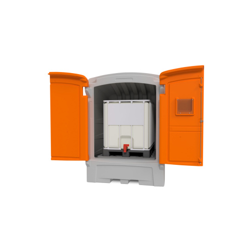 Abgedeckte Kunststoff-Auffangbecken für 4 Fässer / 1 IBC