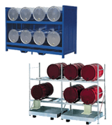 Regale mit Auffangbecken